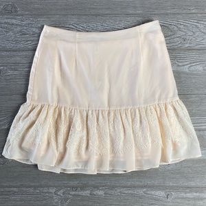 💜 NWT BCBGeneration SOFT PINK Lace Ruffle Skirt 0